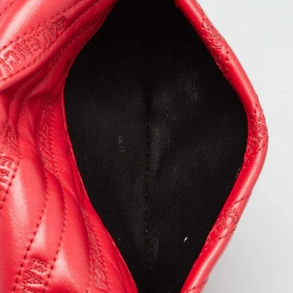 Balenciaga Red Quilted Embossed Leather BB Chain Round Small Flap Bag - Picture 11 of 12